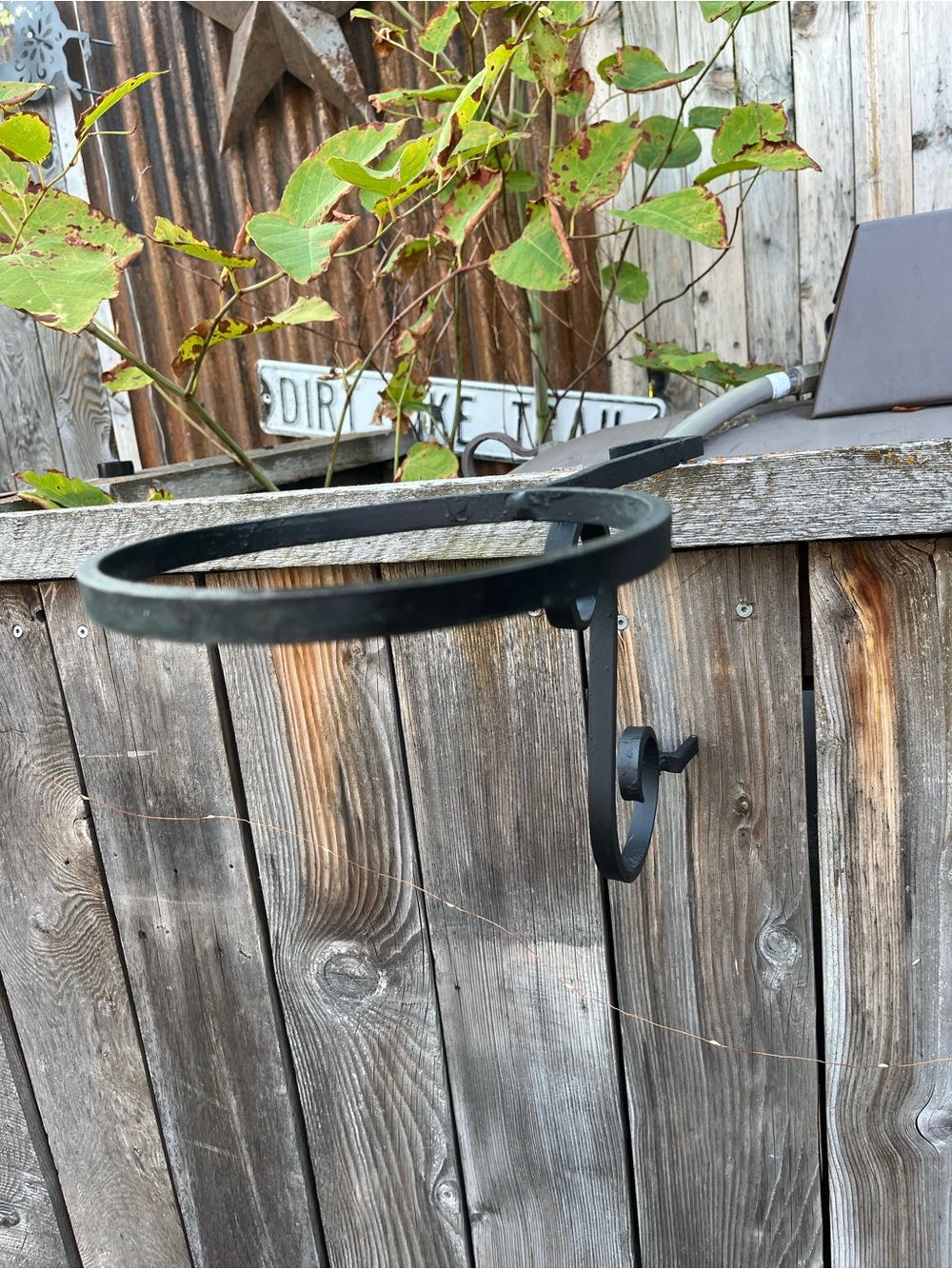Black Metal rail Mounted Plant Hanger - Classic Support Ring